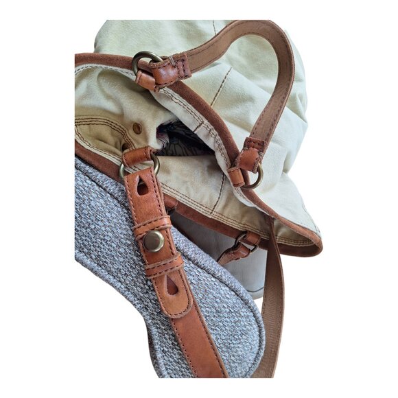 Lucky Brand Cream and Brown Shoulder Bag with Adjustable Straps - Picture 3 of 12